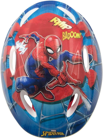 A.T.L.A.S. Jungen Kinderfahrrad Elo für Kinder, 16 Zoll Marvel, ausgestattet mit 2 Bremsen, dekorativer Frontplatte, hinterer Kanister und Spiderman-Helm, Rot wie abgebildet, 16'' - Meloni2