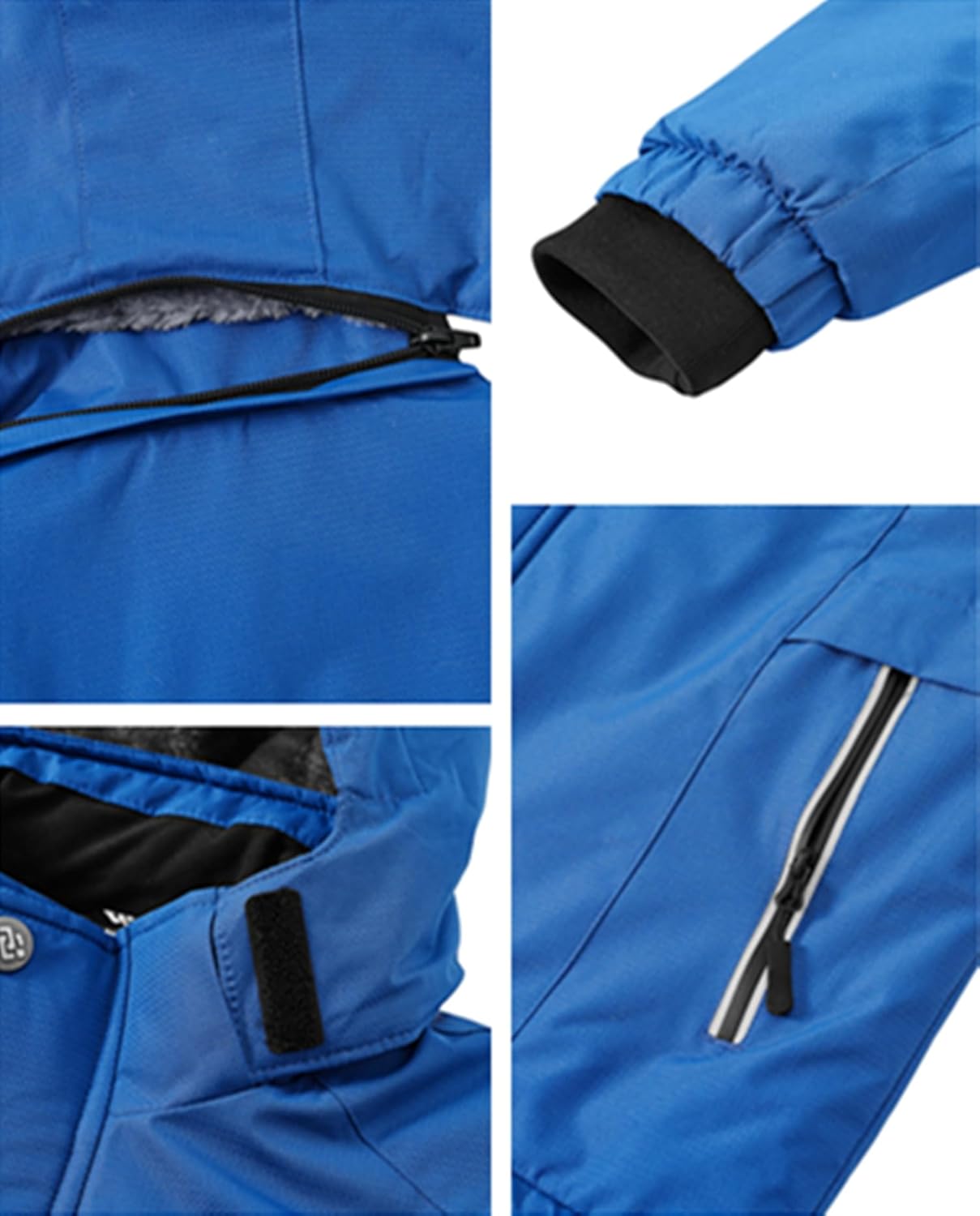 MoFiz Winter Jacket Boys Ski Jacket Warm Inner Lining Children's Outdoor Softshell Jackets Snow Jacket with Removable Hood