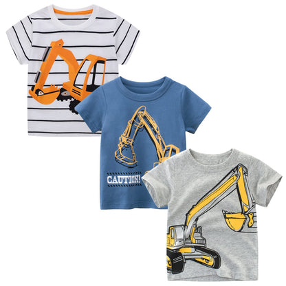 Unisex Baby T-Shirt Baumwolle Süß Karikatur Tier Muster Tops für 1-7 Jahre Alt
