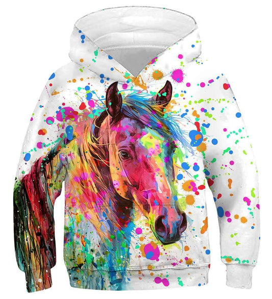 Fanient Children's / Boys’ / Girls’ Hoodies, 3D Print, Vivid Animal Cartoon Graphic Sweatshirt, Pocket Pullover Hoodie for 6-16 Years