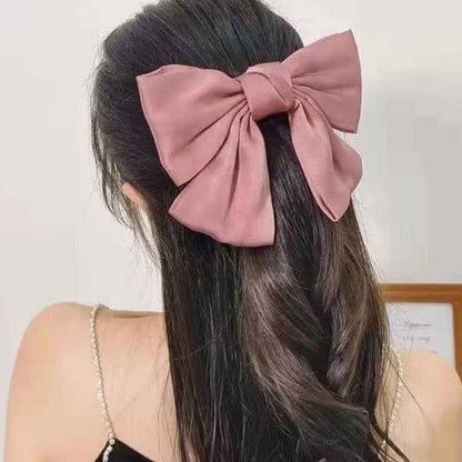 Bow Hair Clip, Pack of 2 Women Hair Bows Large Bow Hair Clip French Hair Clips Girls Hair Clips (Black + White)