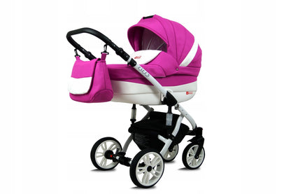 BabyLux® Bambimo Kinderwagen Set 3 in 1 - Lilly - incl. Babywanne, Buggy Sportsitz, Auto-Babyschale - Autositz - Kinderwagenset - Kombikinderwagen mit Wickeltasche, Regenschutz usw.