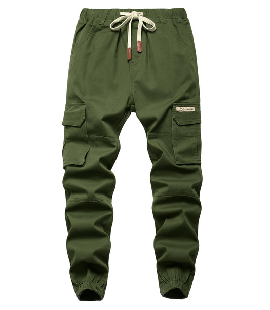 YOUNGSOUL Jungen Cargohose Kinder Stretch Cargo Hose Jogginghose Freizeithose mit Gummizug