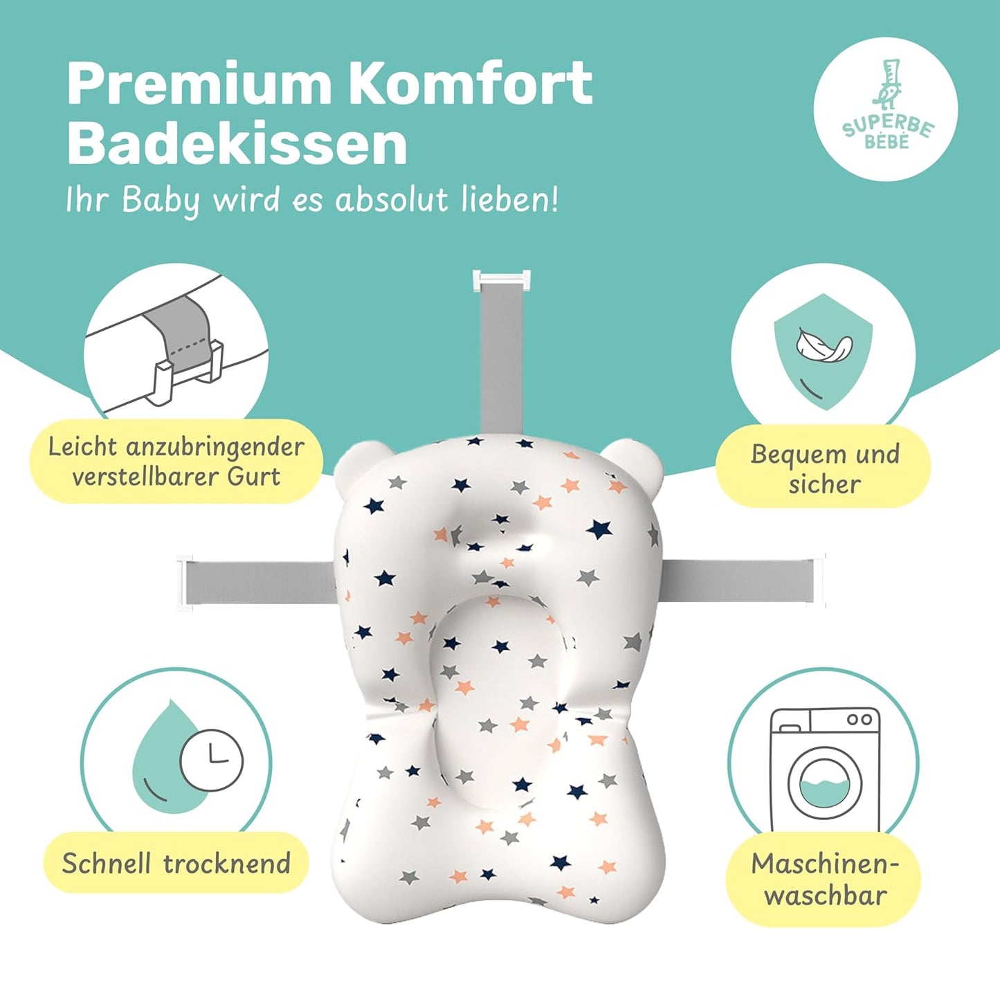 Faltbar Baby Badewanne Mit Rutschfestem Badewannensitz - Babywanne Xxl Mit Badethermometer - Von Der Geburt Bis 3 Jahre - Baby Bathtub - Babygeschenk - Geburtsgeschenke Für Mädchen & Jungen