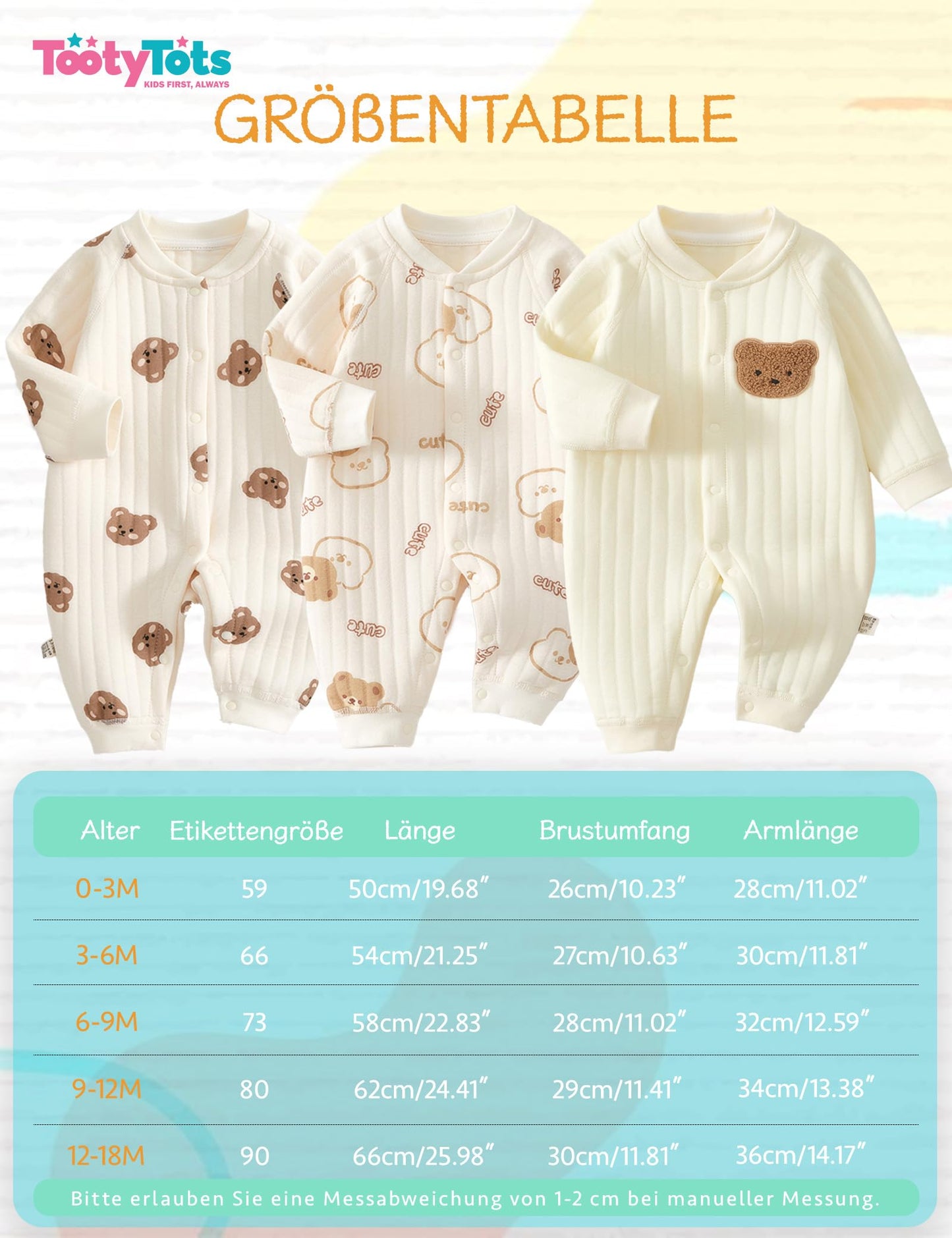 Neugeborener Unisex Strampler, Langarm-Overall, 100 % Baumwolle, weich und bequem, für Babys, Oberbekleidung und Nachtwäsche, geeignet für alle Jahreszeiten