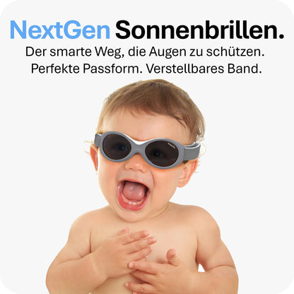 Mausito BABY Sonnenbrille 0-18 Monate Mädchen I VERGLEICHSSIEGER Sonnenbrille Baby 100% UV-Schutz I BIEGSAM & verstellbares Band I Schadstofffrei I Europäisches Design für Kinder gemacht