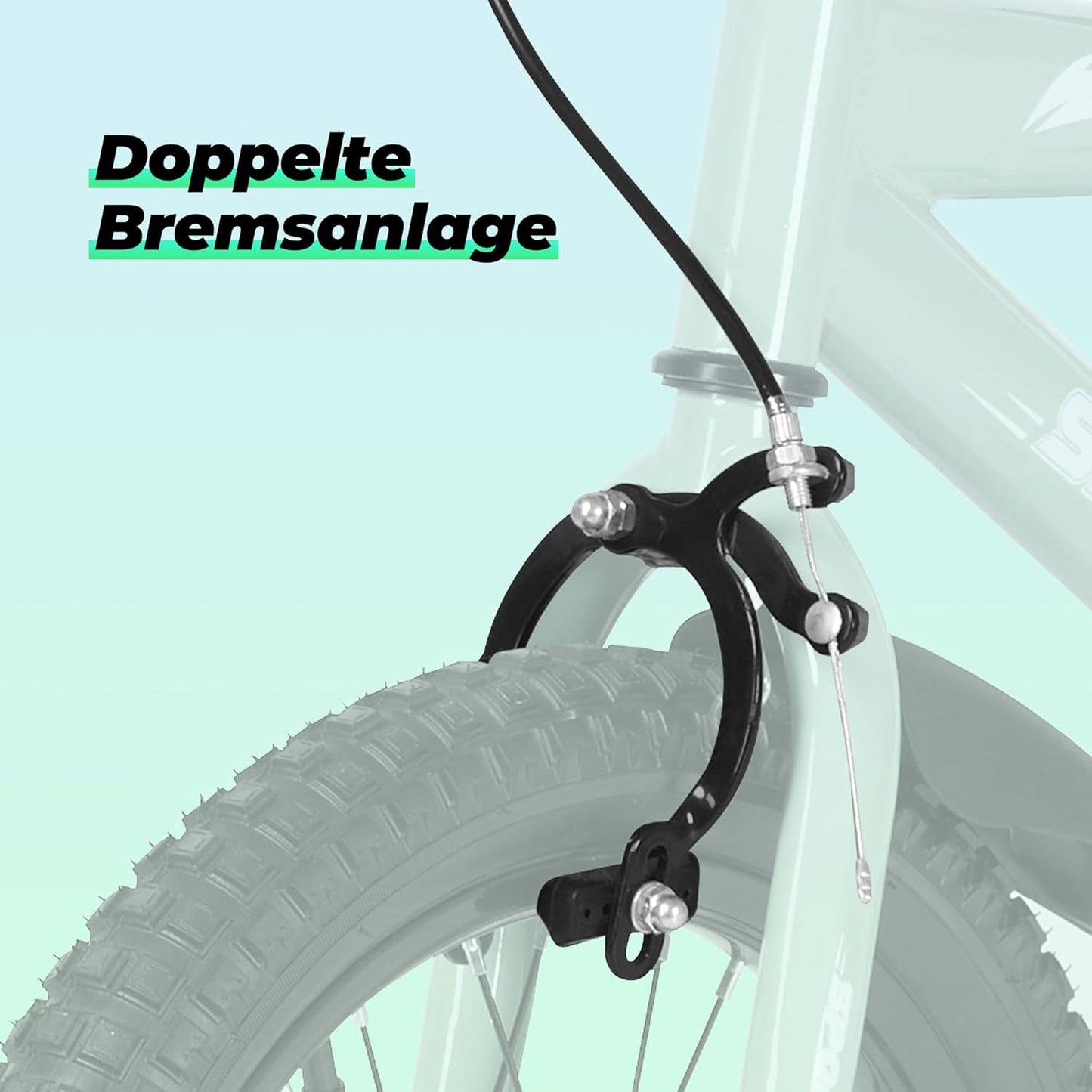 BODIOO Kinderfahrrad 12 Zoll, Fahrrad für Jungen und Mädchen mit Stützrädern, robustem Rahmen, verstellbarem Sitz, Rücktritt- und Handbremse, geeignet für Fahrer von 83 bis 96 cm (Minzgrau) - Meloni2