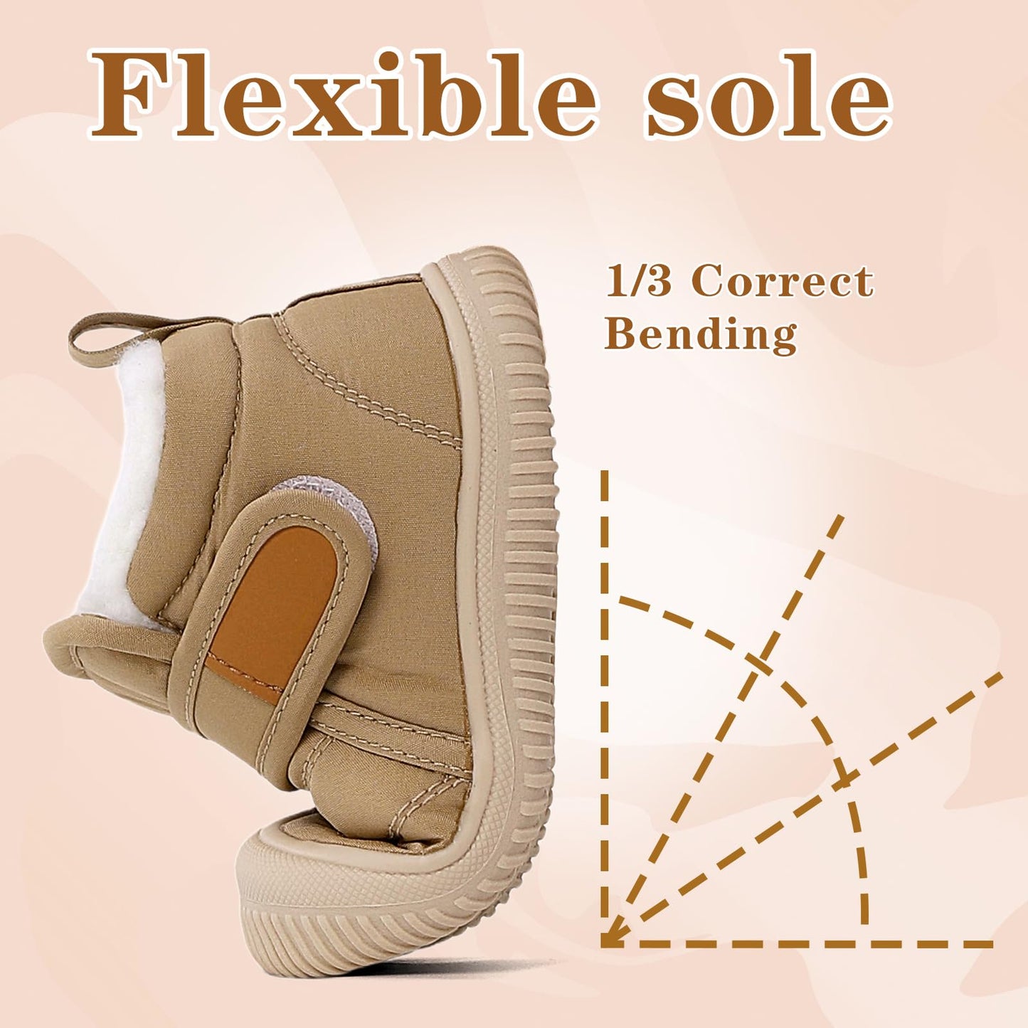 1-5 Years Baby Boys Girls Boots First Walking Shoes Toddler Winter Boots Warne Fur Lined Winter Shoes