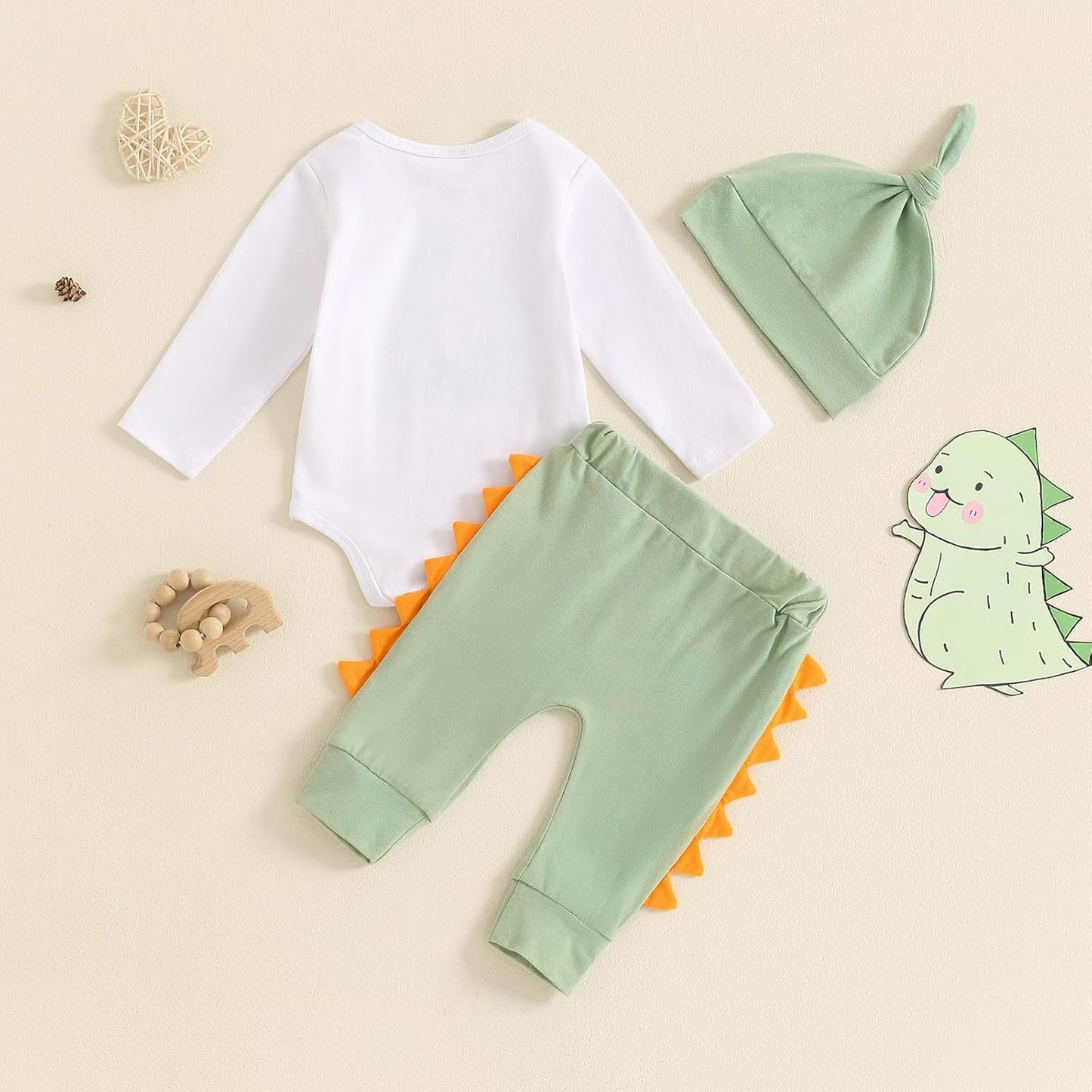 Hallo Ich bin neu hier Neugeborene Baby Jungen Kleidung Set Dinosaurier Print Langarm Bodysuit und Hosen Baumwolle Baby Kleidung Set Herbst Winter Kleidung Sets für Baby Jungen Outfits