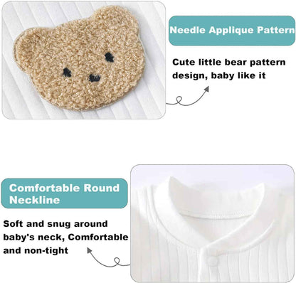 KeCool Unisex Baby Clothing Newborn 100% Cotton Soft Long Sleeve Romper Baby Bodysuits Newborn Clothes for Boys and Girls, Comfortable Baby Romper Newborn Clothing Boys Girls
