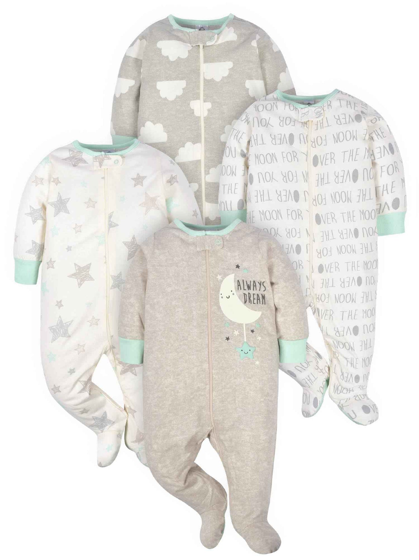 Gerber Unisex Baby 4 Pack Sleep 'N Play Footie Brisuren (4er Pack)
