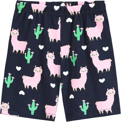 EULLA Mädchen Schlafanzug Kinder Kurz Einhorn Dino Katze Prinzessin Hase Pyjama Set Sommer Kleidung Zweiteiliger Nachtwäsche Baumwolle 92 98 104 110 116 122