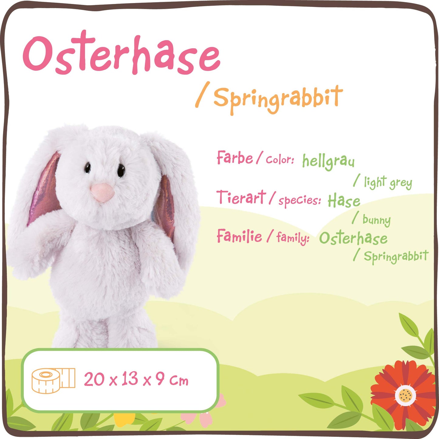NICI 46333 Kuscheltier Hase Hellbraun 20cm – Plüschtier für Mädchen, Jungen & Babys – Flauschiges Stofftier zum Spielen, Sammeln & Kuscheln – Gemütliches Schmusetier