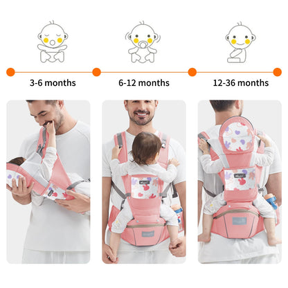 IULONEE Babytrage Baby-Tragetasche Babytrage Neugeborene Ergonomische Babytrage Einfach Anzuziehen Babytrage Hüftsitz Baby Tragegurt Babytragetuch Ideal Für Freihändiges Elterndasein (Grau)