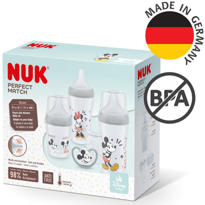 NUK First Choice+ Babyflaschen Starter Set | 0–6 Monate | 4 Flaschen mit Temperature Control & Flaschenbox | Anti-Colic Air System | BPA-frei | Disney Winnie Puuh - Meloni2