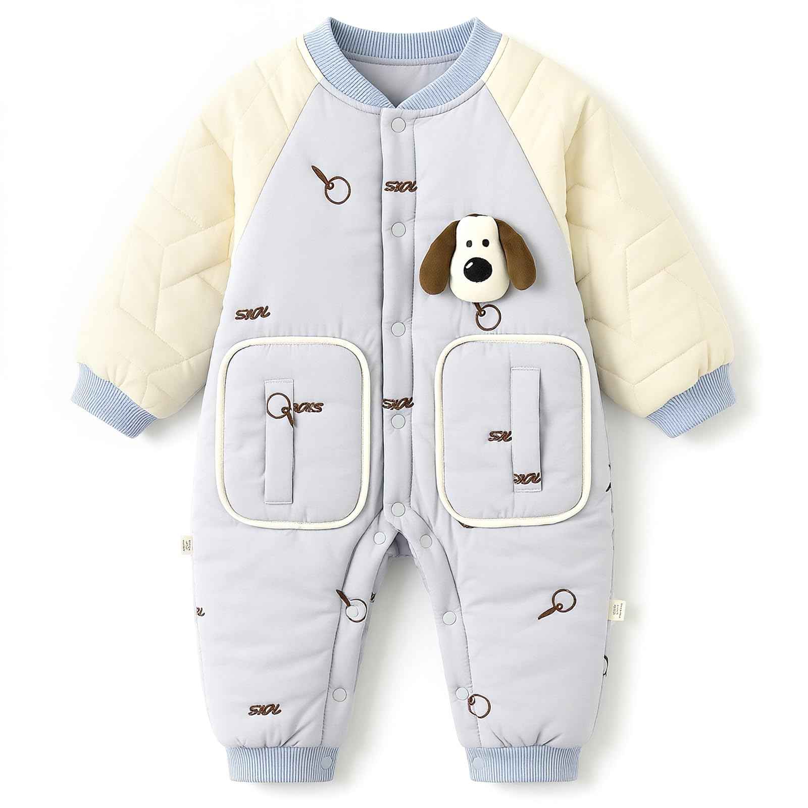 JiAmy Baby Snowsuit, Soft Romper, Newborn Winter Romper, Autumn Winter Warm Jumpsuit, Winter Suit for Toddlers, Girls, Boys, 6-18 Months