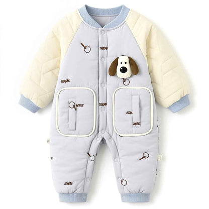 JiAmy Baby Snowsuit, Soft Romper, Newborn Winter Romper, Autumn Winter Warm Jumpsuit, Winter Suit for Toddlers, Girls, Boys, 6-18 Months