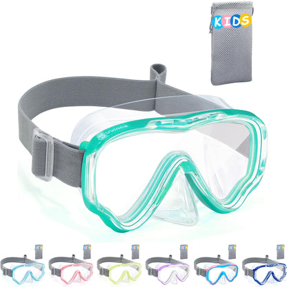 Vvinca Children's Diving Goggles with Fabric Band, Swimming Goggles Children for Years Boys Girls, Snorkel Mask Children 180° Panorama Anti-Leak Diving Mask Children for 3-13 Years