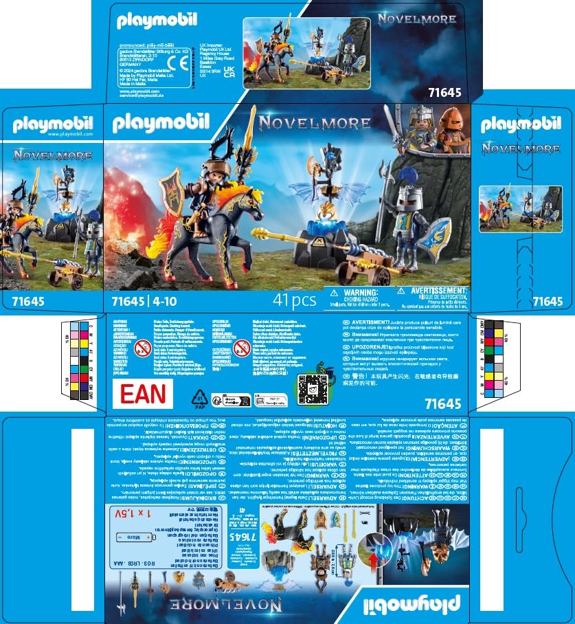 PLAYMOBIL Novelmore 71642 Arwynns Castle, Knight's Castle, Includes Three Knights and Numerous Accessories for Realistic Battles, Action-packed Toy for Children from 4 Years
