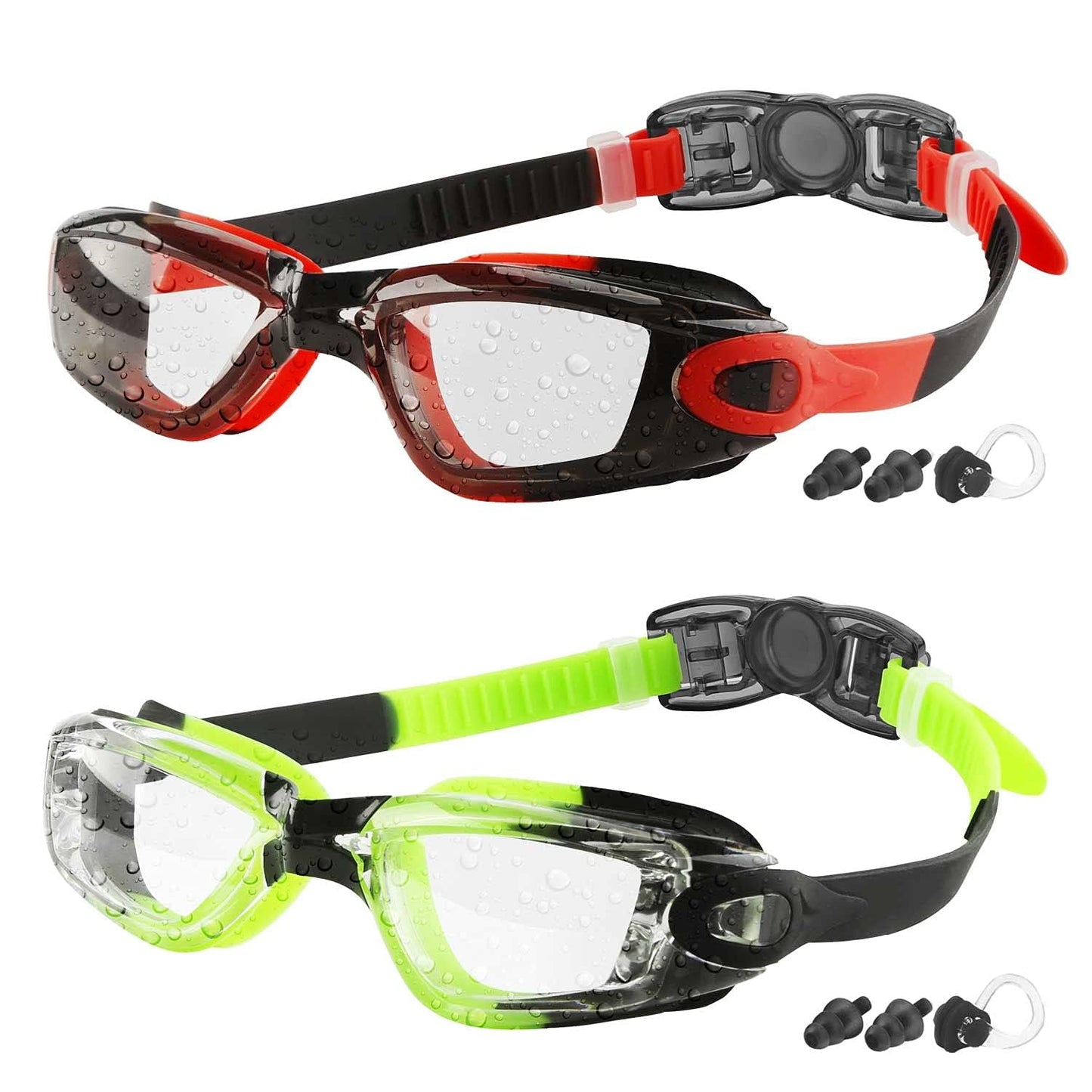 COOLOO Schwimmbrille Kinder, 2 Stück Schwimmbrille für Kinder Kind Jungen Mädchen Junior 3-15 Jahre,Anti-Fog,Kein Auslaufen