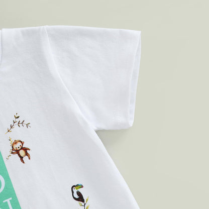 Baby Junge 1. Jahr Geburtstags T-Shirt Wild One Kurzarm Oberteil Baby Mein Erster Geburtstags Outfit Sommer Kleidung