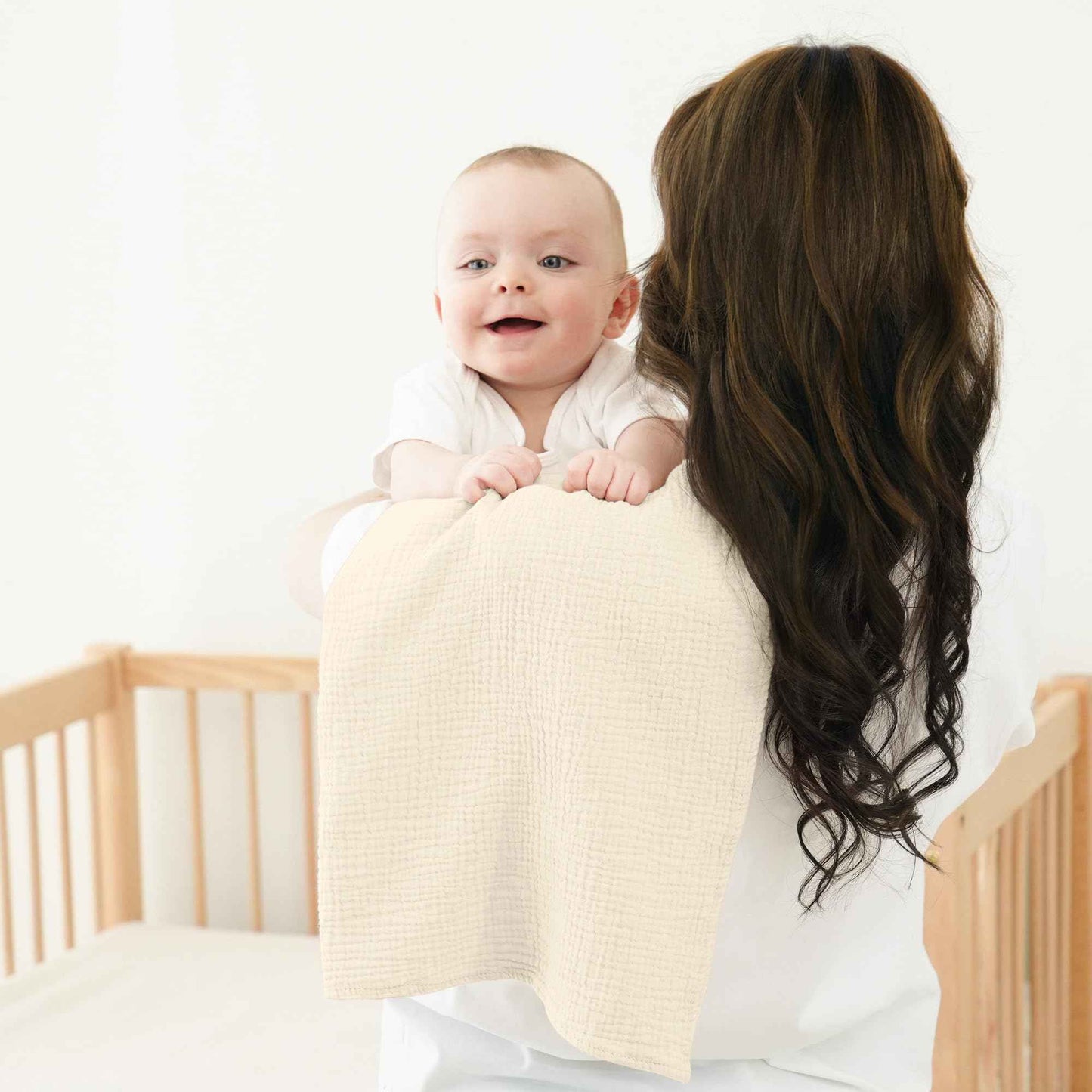Bearmoss Moltontücher Baby 100% Baumwolle Weiche Spucktücher Baby,Atmungsaktiv und Extrem Saugfähig Musselin Tuch für Saugstark Mulltücher 4er 60x60cm (Brauner Druck)