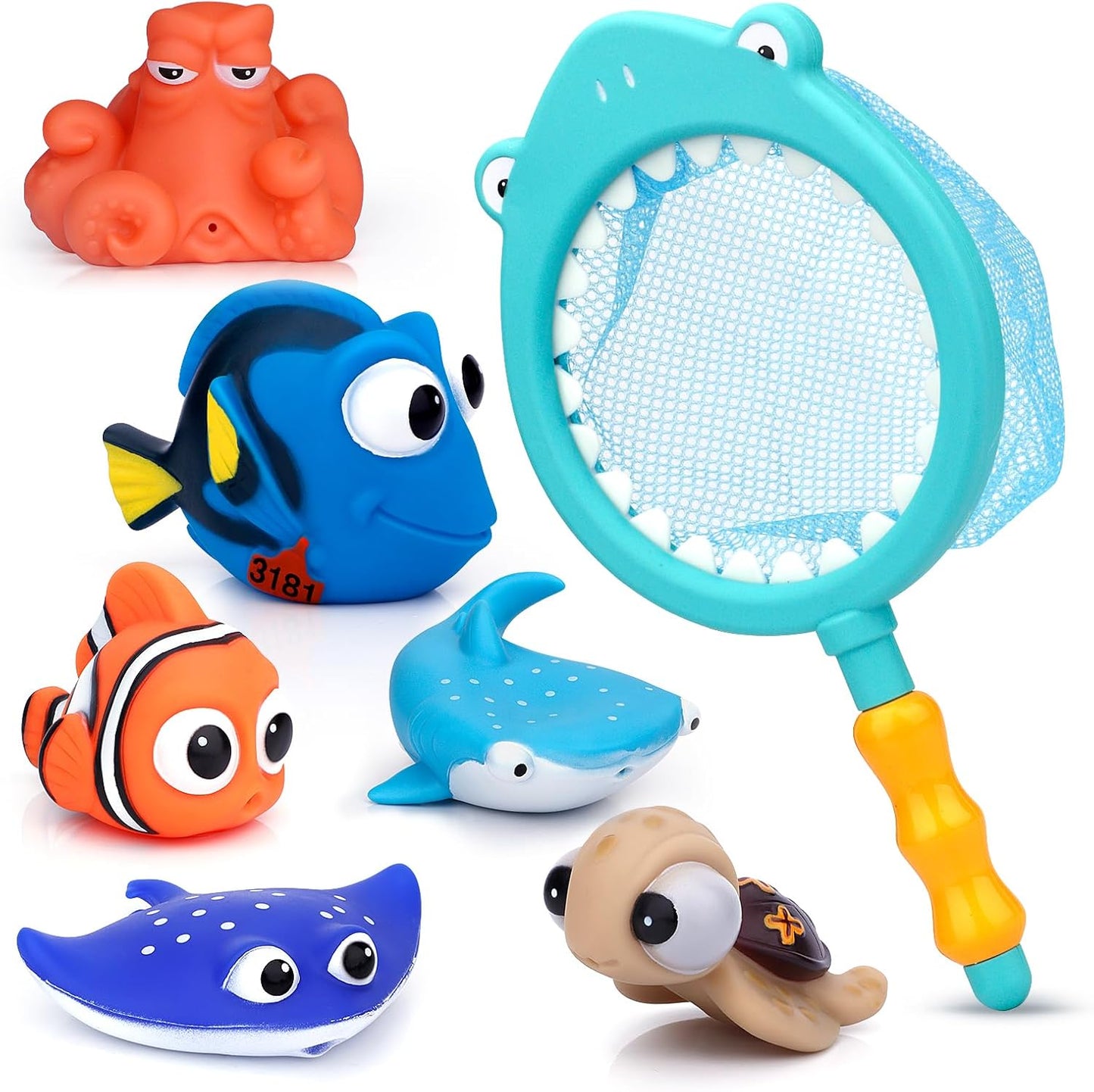 Anzmtosn Schwimmen Babys Badezeit Fisch Spielzeug Glücklich Unterwasser Geschichte Wasser Spritzen Spray Badewanne Baby Spielen Kinder Wasser Spielzeug (5 STÜCKE)