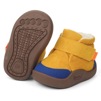 MASOCIO Winter Shoes Baby Boots Boys Girls Baby Shoes Winter Plush Flat Rubber Non-Slip Size 18-23 EU