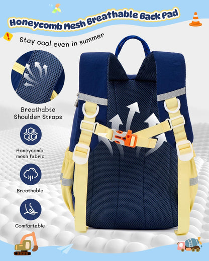 PROTAURI Kindergartenrucksack Mädchen 3-7 Jahre 11.6L Katze Hase, Rosa | mit Brustgurt reflektierend wasserabweisend leicht atmungsaktiv ergonomisch DIN A4 3D Patches 3D Tier Design