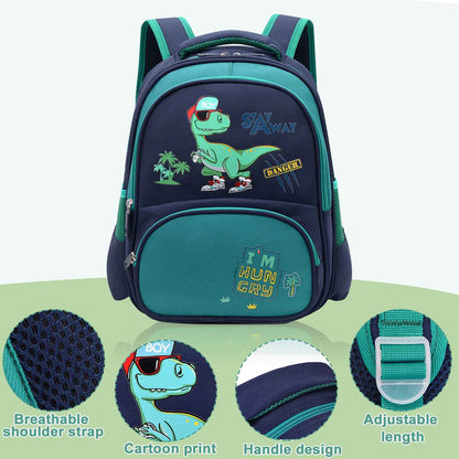 Kinderrucksack Jungen, Kleiner Dinosaurier Rucksack Kinder mit Brustgurt, Wasserdicht Vorschule Kleinkind Schulrucksack Kindergarten Schultasche (Dinosaurier Grün)