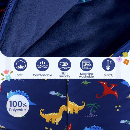 Baby Romper with Hood, Snowsuits with Gloves and Booties, for Toddlers, Fleece Cotton Romper for Toddlers, Boys and Girls, Warm Jumpsuit, Winter Jacket, 6-9 Months