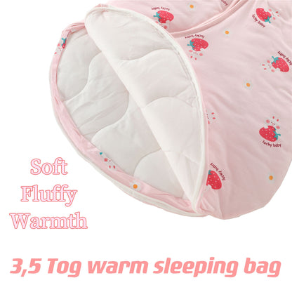 Chilsuessy Baby Sleeping Bag Winter with Removable Long Sleeve Organic Cotton Baby Sleeping Bag Small Children All-Year Sleeping Bag Pyjamas for Boys and Girls, Crown/2.5 Tog, 75-90 cm
