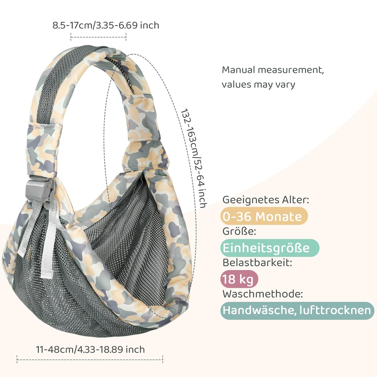 Baby carrier for newborns from birth, ergonomic, child carrier, adjustable baby carrier, suitable for babies from 3 to 36 months, easy to put on, ideal for hands-free parenting 