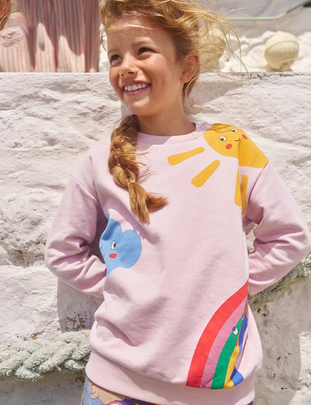 CM-Kid Girls' Long-Sleeved Sweatshirt, Children's Shirts, Cotton, Warm Tops, 1-7 Years, Size 92-122