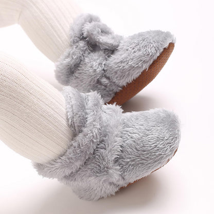 TMEOG Baby Winter Shoes Thermal Baby Shoes Crawling Shoes Fleece Baby Boots Non-Slip Warm Booties Baby Boots Lined Newborn Walk Shoes for Girls Boys 0-18 Months