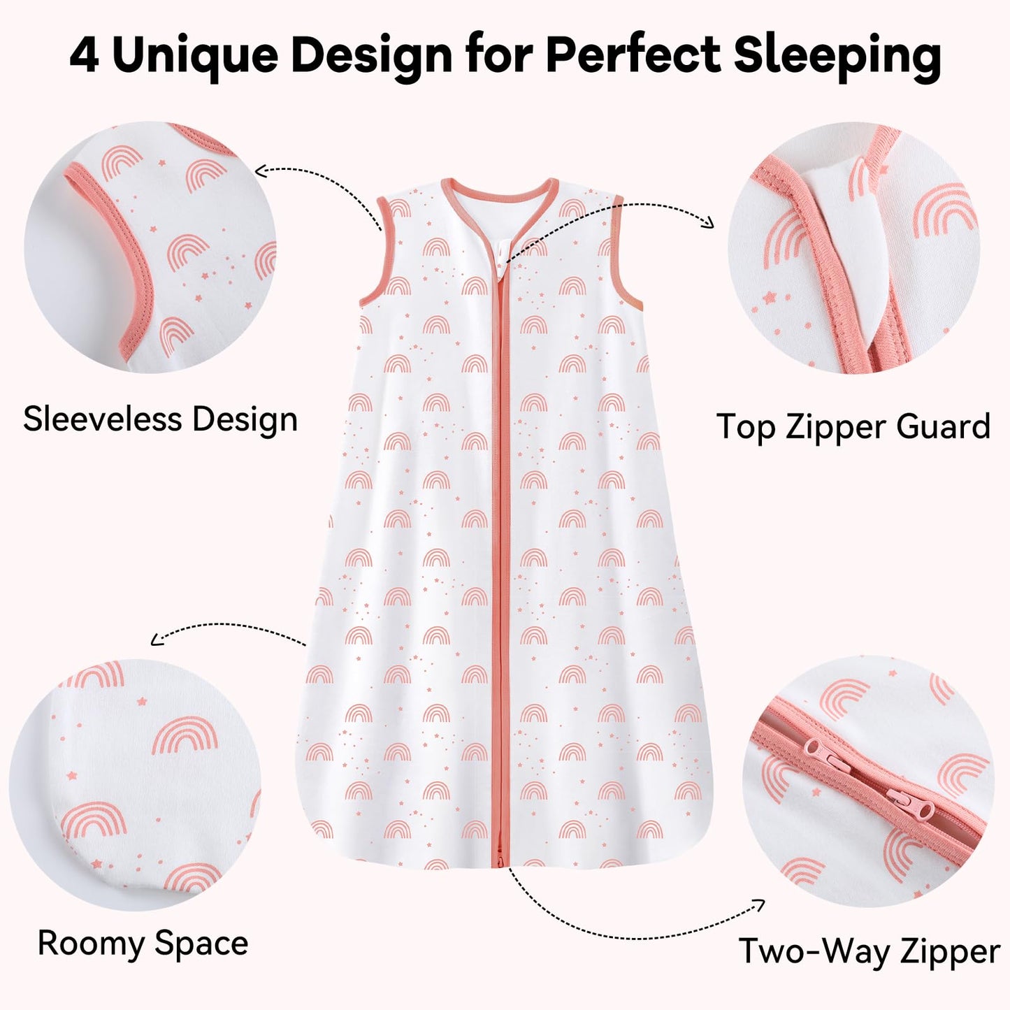 Unnivoll Baby Winter Sleeping Bag, 2.5 Tog, Baby Sleeping Bag, 0-6 Months, Cotton Baby Sleeping Bag, Newborn Winter Sleeping Bag, Baby, Warm and Soft, 67 cm, for Boys and Girls, Green