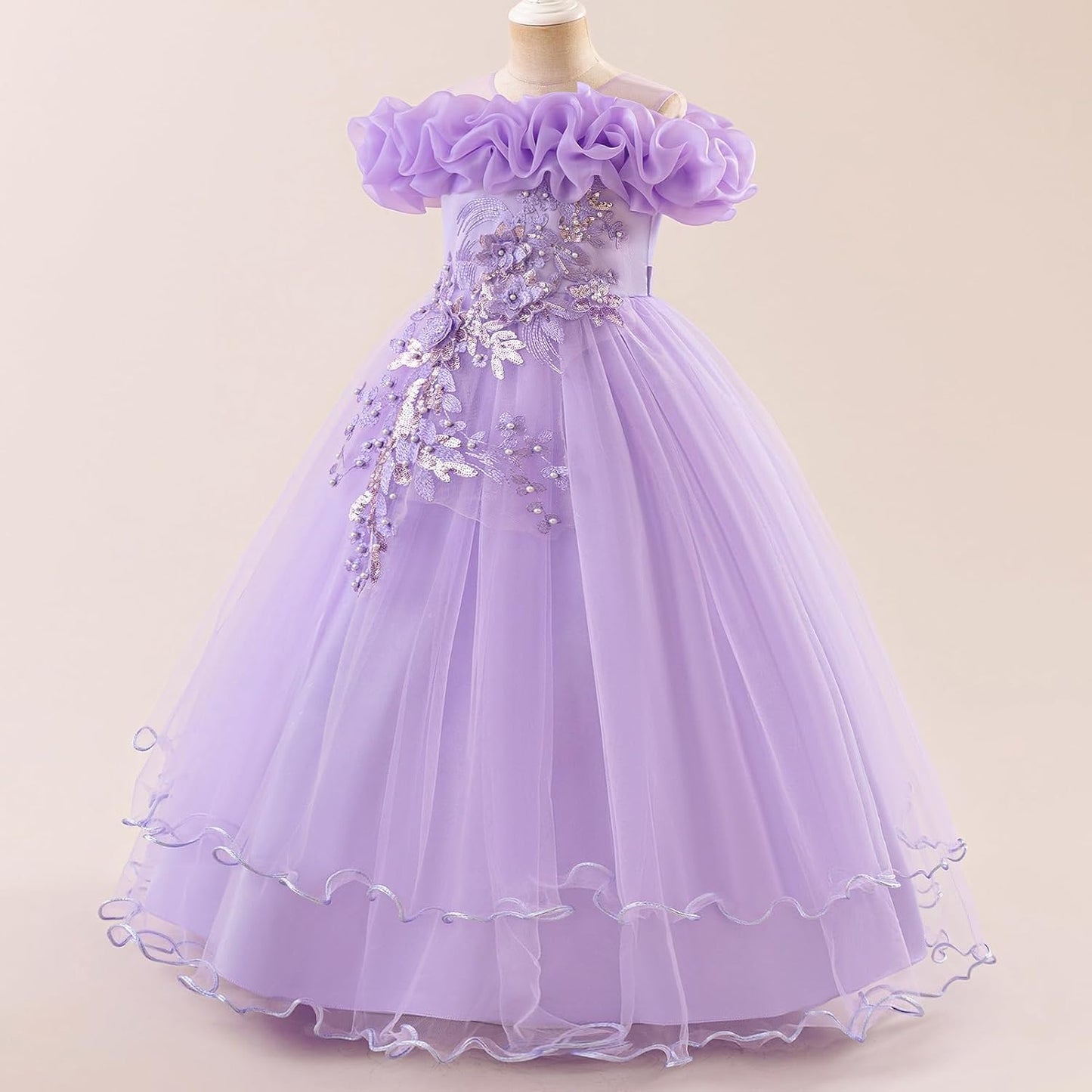 Kinder Mädchen Blumenmädchen Kleider Bestickt Hochzeit Brautjungfer Kleider Trägerlose Prinzessin Kleider Klavier Kostüme