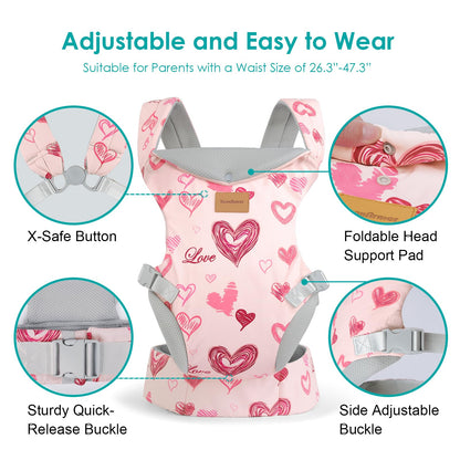 YooxArmor Babytrage für Neugeborene ab Geburt,Ergonomische gemütlich und leichtgewichtig Babybauchtrage mit Nackenstütze,Rückentrage Baby-Tragetasche Geeignet für 3-30 kg