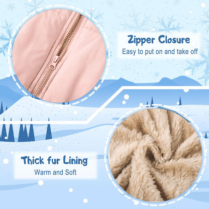 kids4ever Baby Winter Jacket Coat Zip Hooded Jacket Windproof Warm Fleece Outerwear Snowsuit with Two Pockets for Boys Girls 12 Months - 5 Years