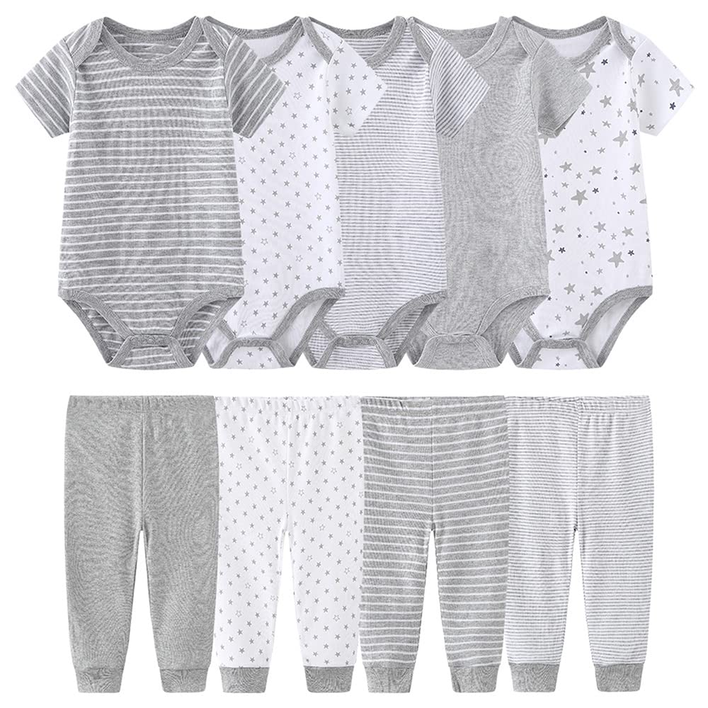TONE Bodys Kurzarm für Neugeborene Baby Jungen und Mädchen 0-3m/3-6m/6-9m/9-12m Baumwolle