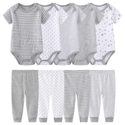 TONE Bodys Kurzarm für Neugeborene Baby Jungen und Mädchen 0-3m/3-6m/6-9m/9-12m Baumwolle