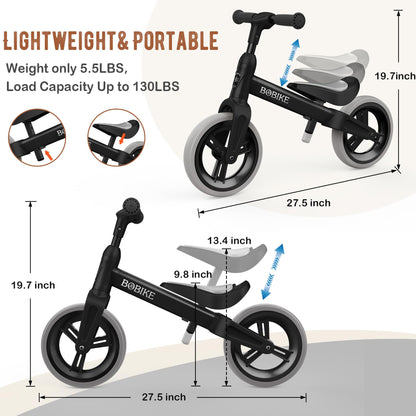 MHCYLION Laufrad ab 1.5-4 Jahre bis zu 25 kg, Lenkrad und Sattel höhenverstellbar, Lenkradschloss, Ultraleicht Kinderlaufrad Balance Fahrrad für Jungen Mädchen - Meloni2