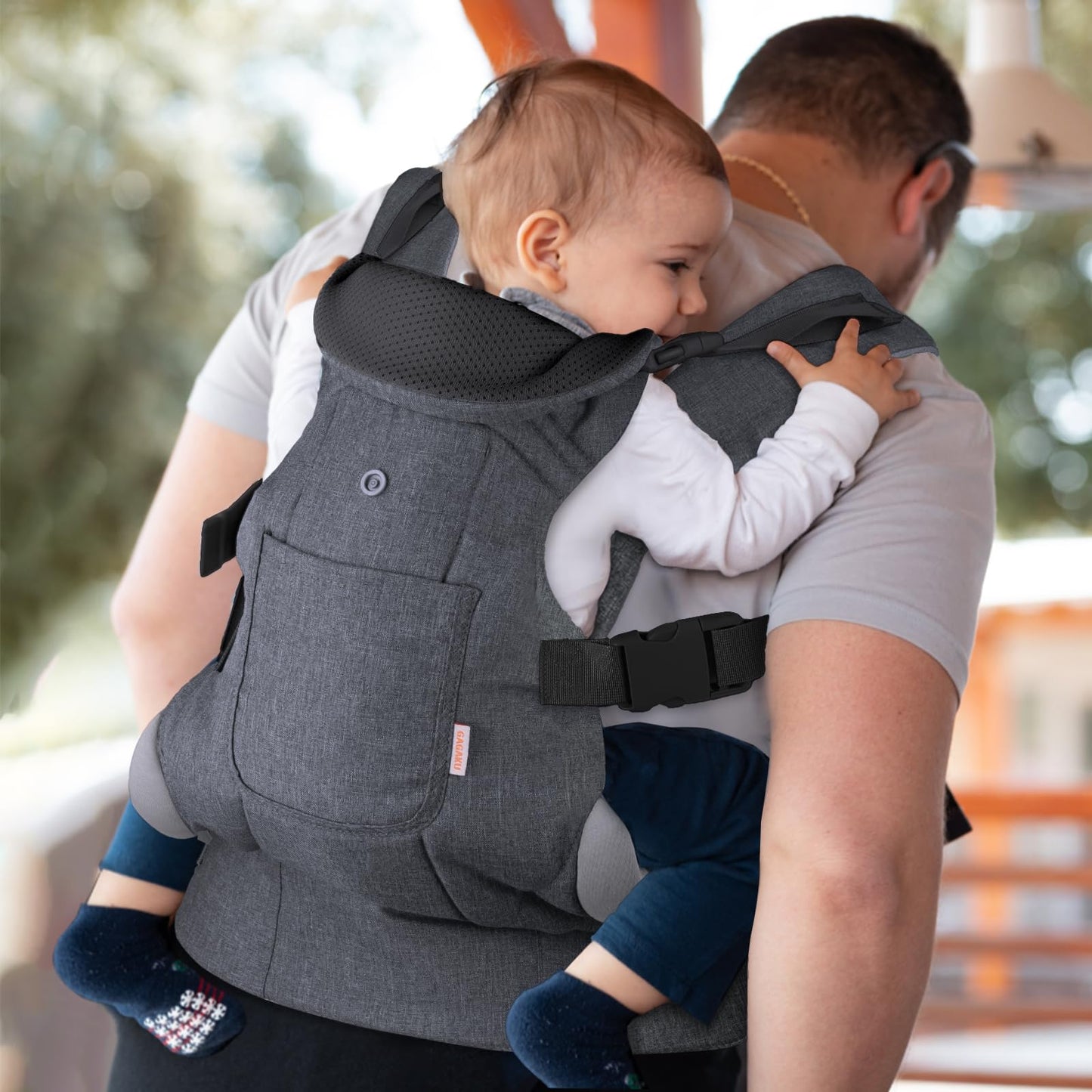 GAGAKU Babytrage für Babys Kleinkinder 0-36 Monate, Einfach zu Tragen Gesicht in Gesicht nach Vorne und Hinten Tragen für Kinder - Grau