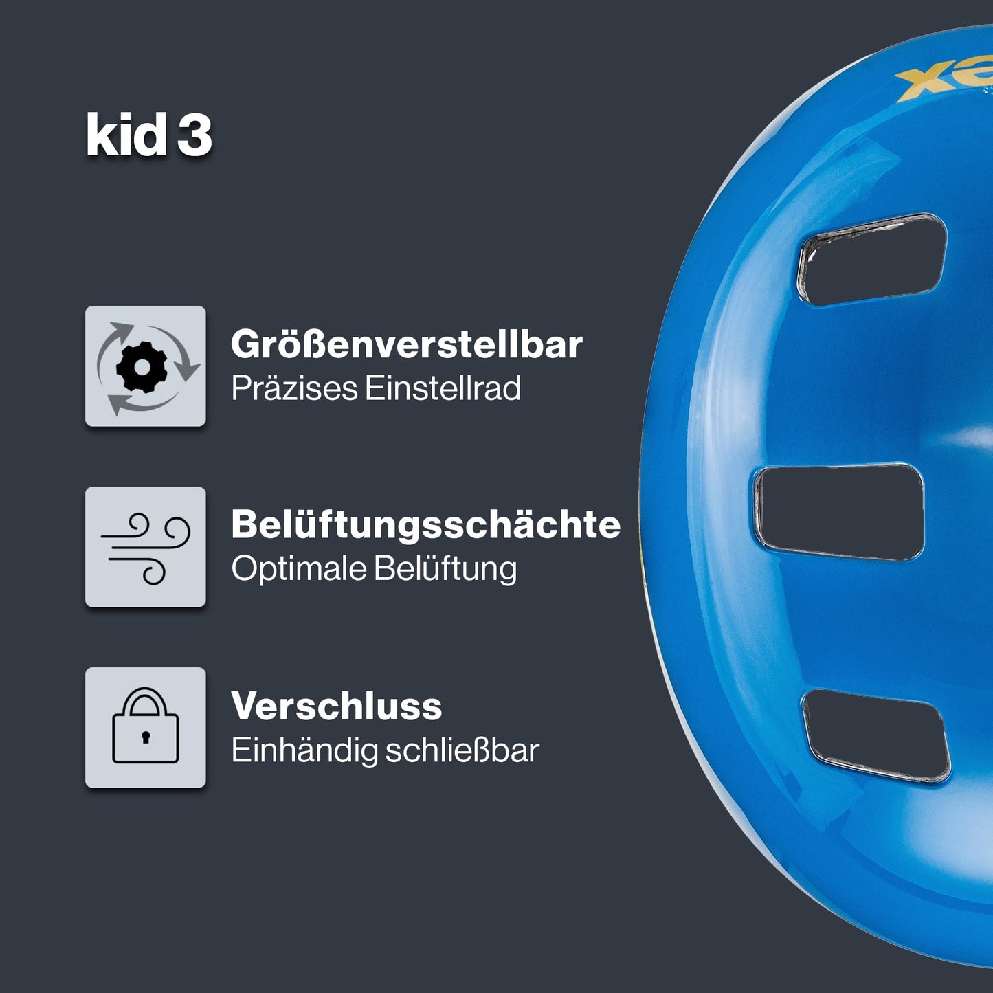 uvex Kid 3 - robust bicycle helmet for children - individual size adjustment - washable interior 