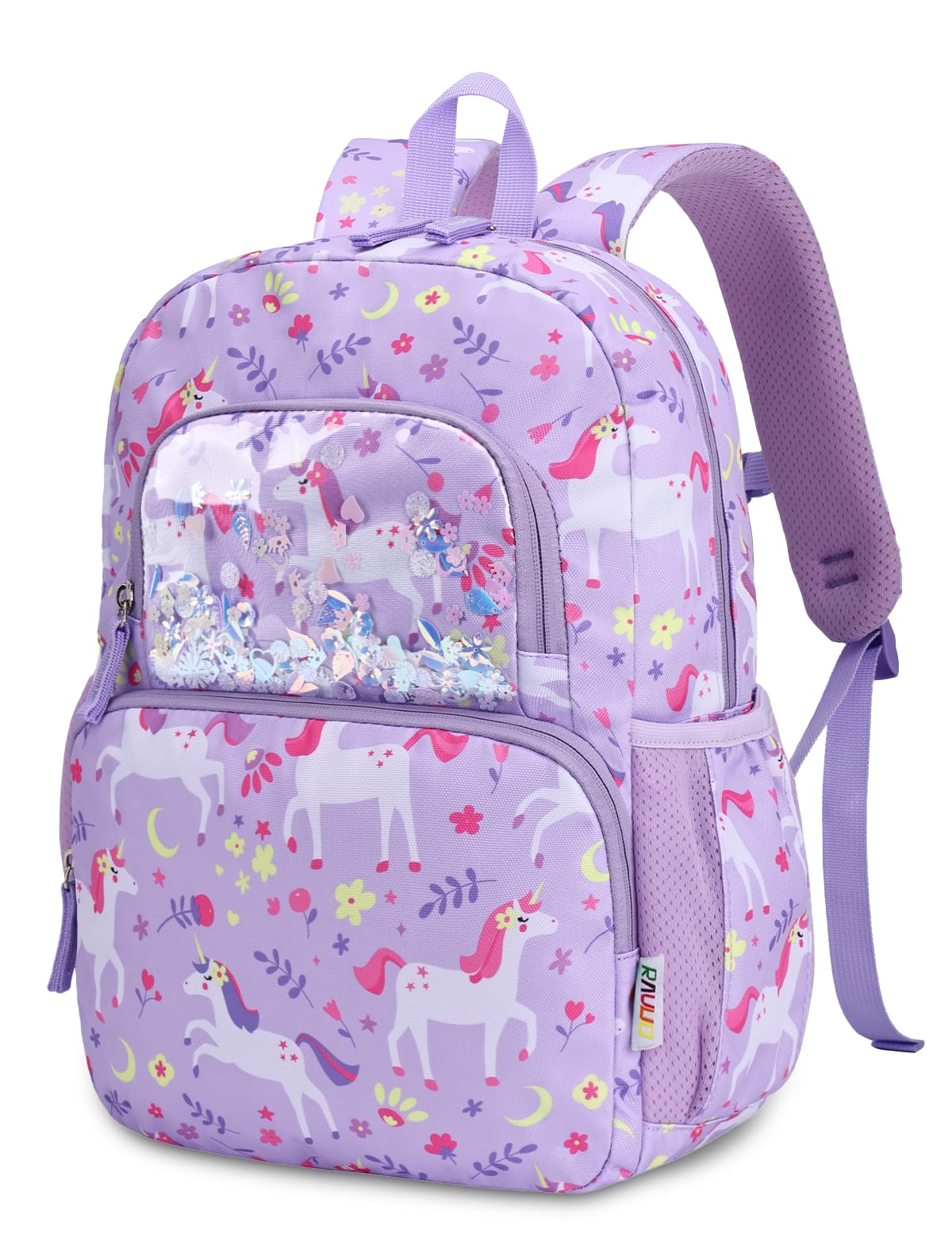 Kinderrucksack für Mädchen 5–8 Jahre, 12L Leichter & Wasserabweisender mit Brustgurt, Perfekt für Vorschule & Grundschule，Regenbogen