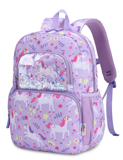 Kinderrucksack für Mädchen 5–8 Jahre, 12L Leichter & Wasserabweisender mit Brustgurt, Perfekt für Vorschule & Grundschule，Regenbogen