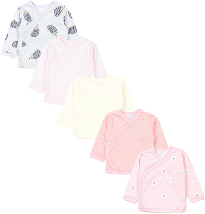 TupTam Baby Mädchen Langarm Wickelshirt Baumwolle 5er Set