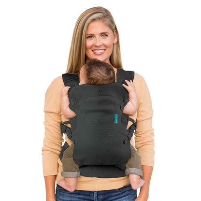 Infantino Flip Advanced 4-in-1 Babytrage, Ergonomisch, Umwandelbar, mit Blickrichtung Nach Innen und Außen, Vorne und Hinten Tragbar für Neugeborene bis Kleinkinder von 3,6-14,5 kg, Grau