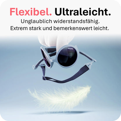 Mausito Sonnenbrille Kinder 6-24 Monate & 2-5 Jahre | VERGLEICHSSIEGER Kindersonnenbrille 100% UV-Schutz | BIEGSAM | Schadstofffreie Kindersonnenbrillen mit Band | Europäisches Design für Kinder