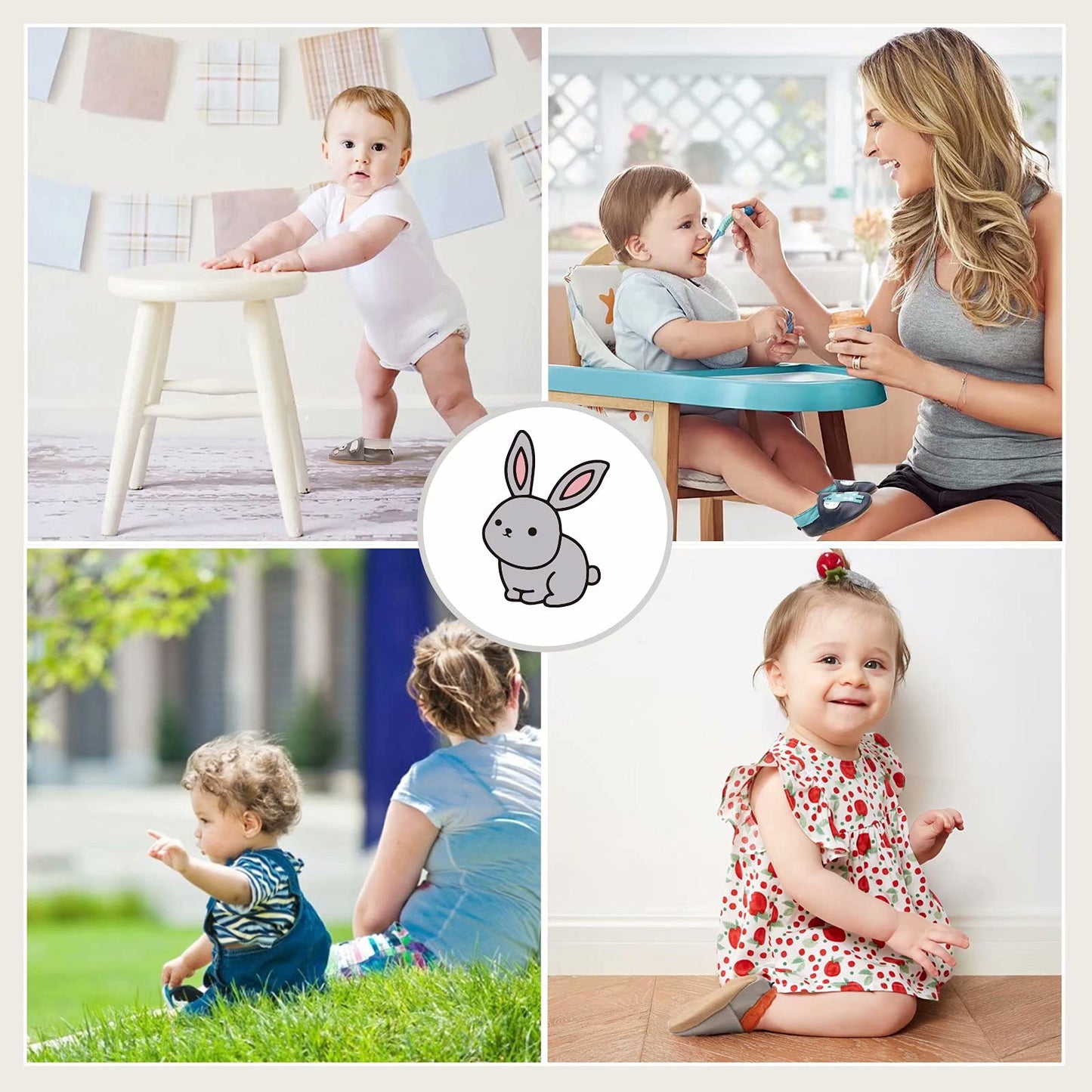 HMIYA Weiche Leder Krabbelschuhe Babyschuhe Lauflernschuhe mit Wildledersohlen für Jungen und Mädchen 0-6 Monate 6-12 Monate 12-18 Monate 18-24 Monate